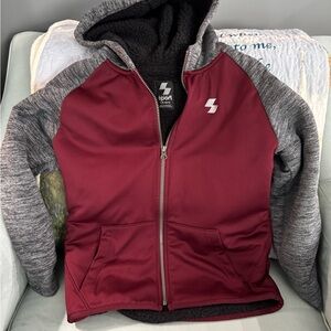 Sporto Burgundy and Charcoal Kids Jacket